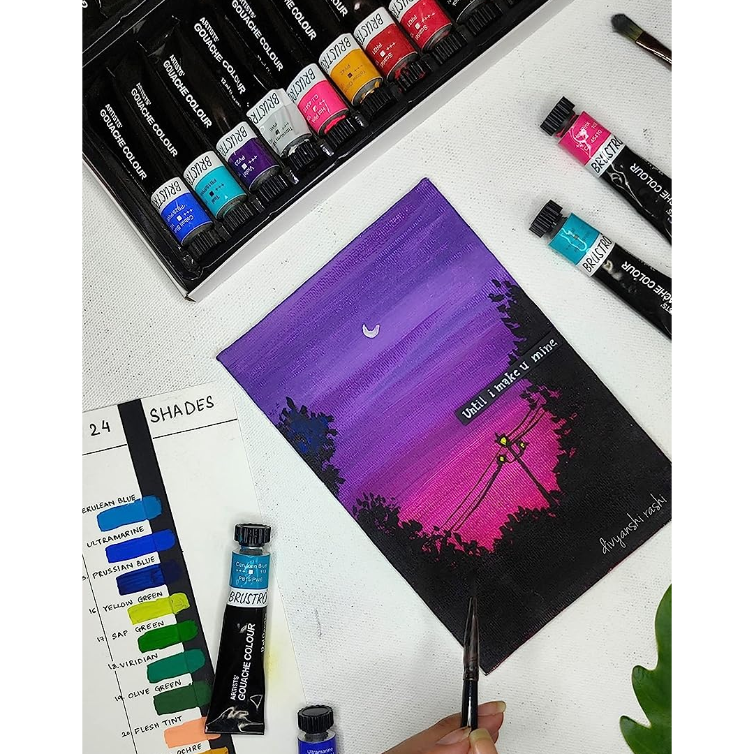 Brustro Artists Gouache Colour Set of 12 & 24