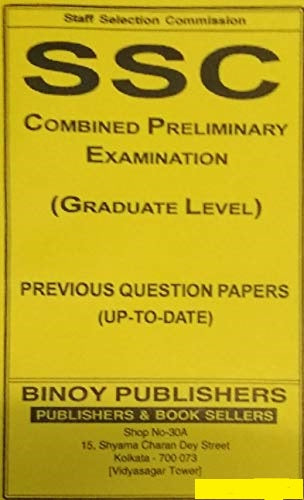 SSC Combined Preliminary Examination (Graduate Level ) Previous Question Paper (Up -to-Date) (English Version) - Retail Maharaj