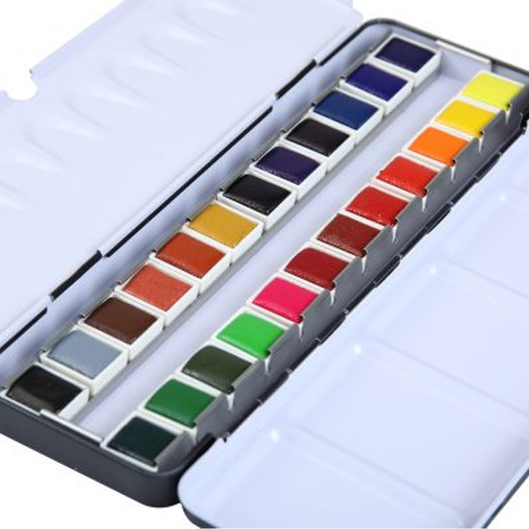 Brustro Professional Artists’ Watercolour 24 half Pan Set