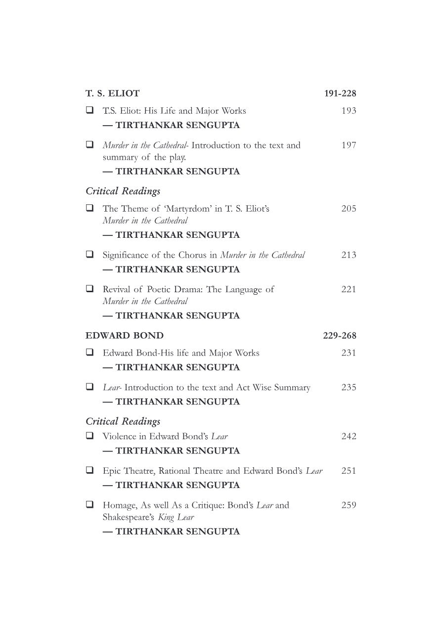 Twentieth Century British Drama: A Selection, Synge-Eliot-Bond-Churchill (English Version) - Retail Maharaj