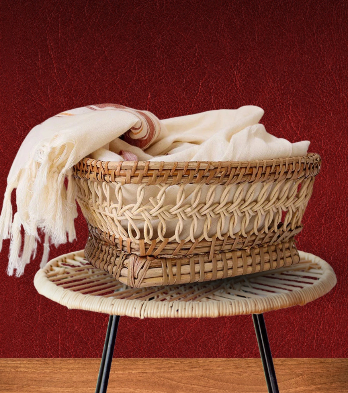 Cane Woven Triangular Basket | Handcrafted Natural Cane Storage & Decor - Retail Maharaj