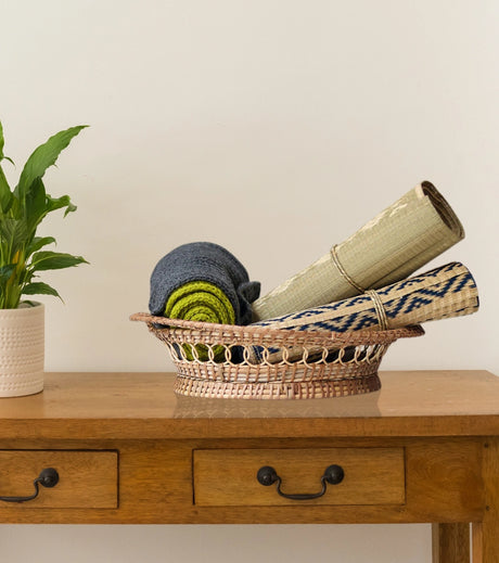 Cane Woven Oval Basket | Handwoven Cane Storage Solution - Retail Maharaj