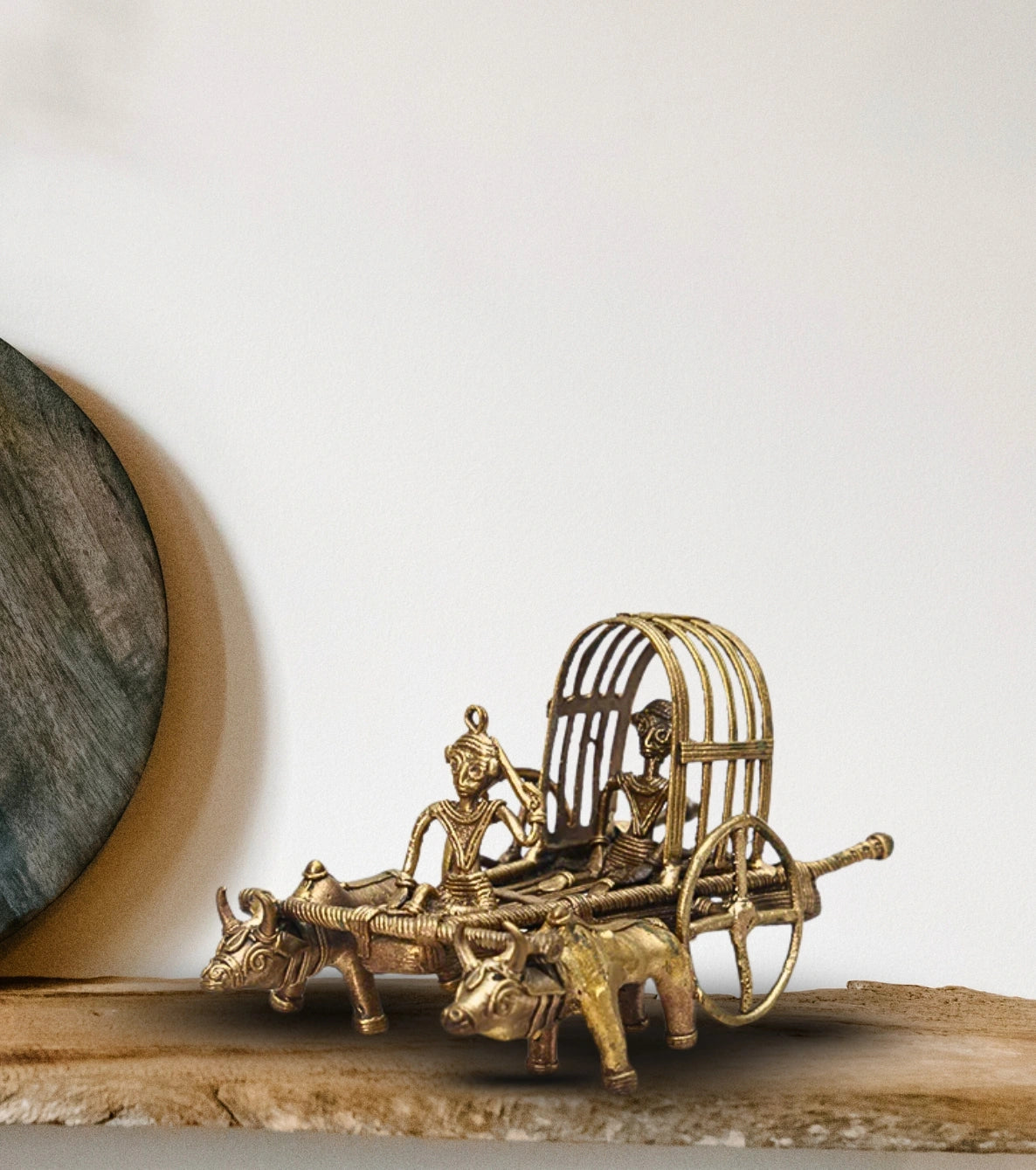 Dokra Cow Cart | Handcrafted Brass Figurine – Traditional Dhokra Art - Retail Maharaj