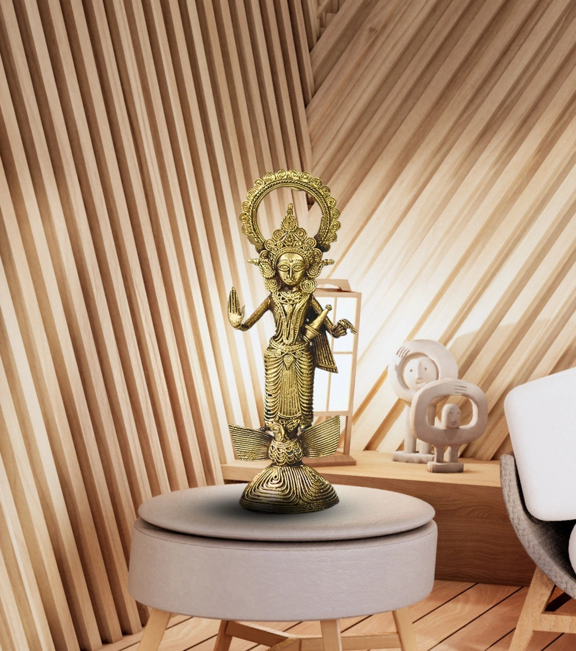 Dokra Goddess Lakshmi | Handcrafted Brass Figurine – Traditional Dhokra Art - Retail Maharaj