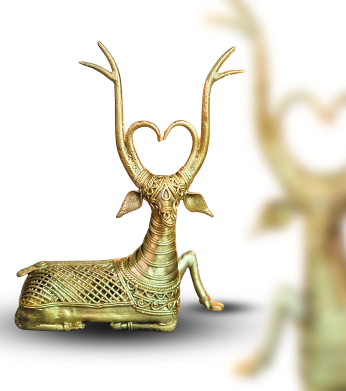 Dokra Seated Deer | Handcrafted Brass Figurine – Traditional Dhokra Art - Retail Maharaj
