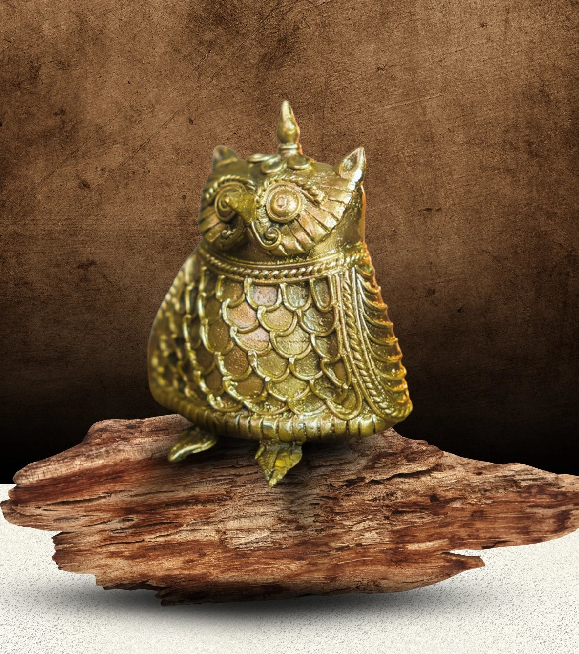Dokra Small Owl | Handcrafted Brass Figurine – Traditional Dhokra Art - Retail Maharaj