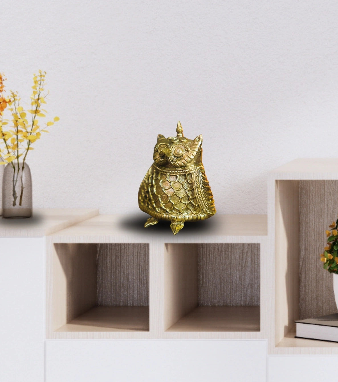 Dokra Small Owl | Handcrafted Brass Figurine – Traditional Dhokra Art - Retail Maharaj