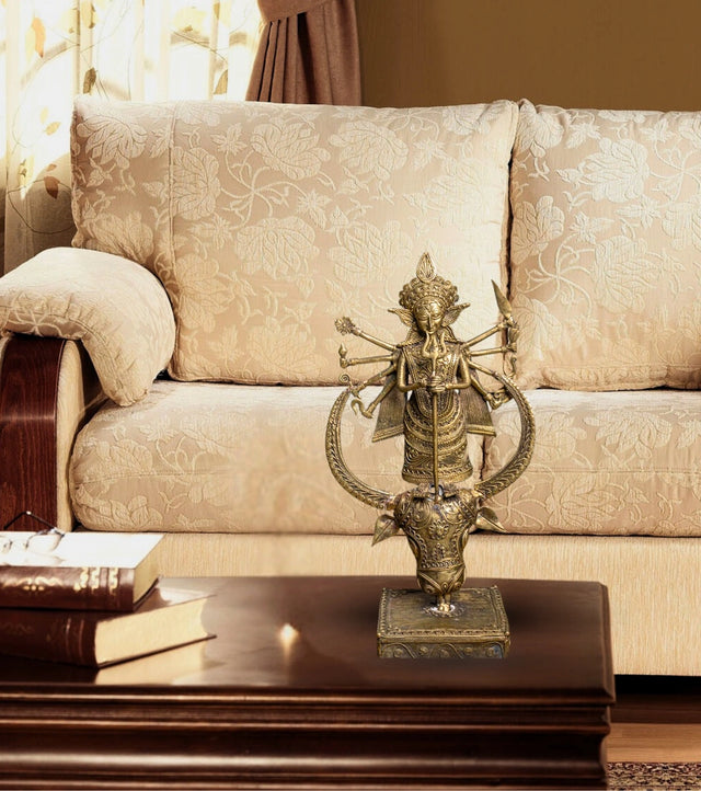 Dokra Standing Durga | Handcrafted Brass Idol – Traditional Dhokra Art - Retail Maharaj