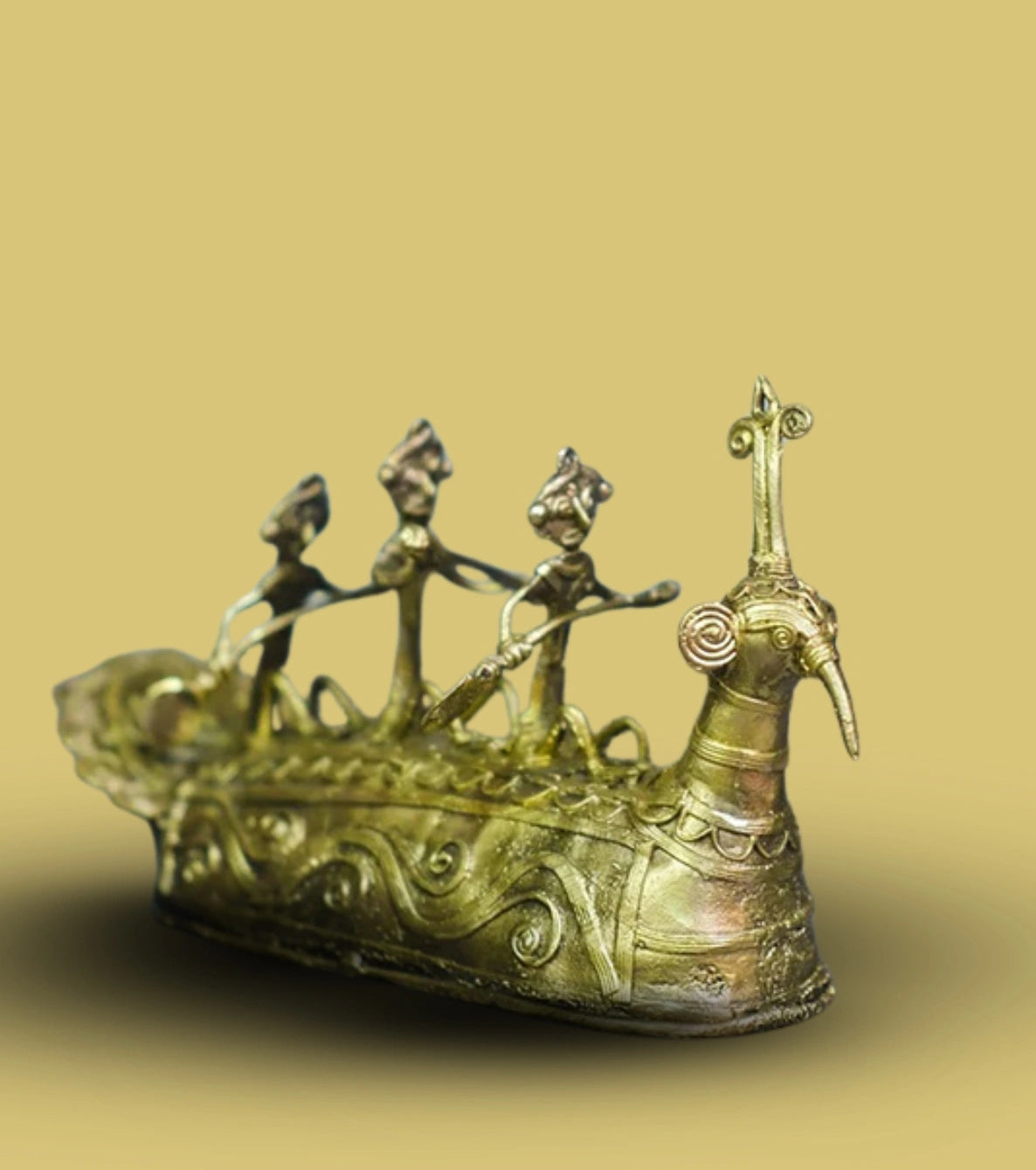 Dokra Small Boat | Handcrafted Brass Figurine – Traditional Dhokra Art - Retail Maharaj