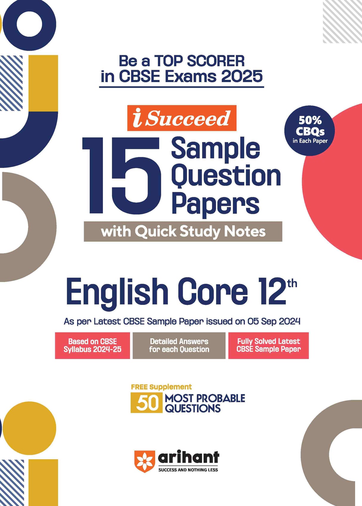 i-Succeed CBSE English Core Class 12th | 15 Sample Question Papers | For CBSE Exams 2025 - Retail Maharaj