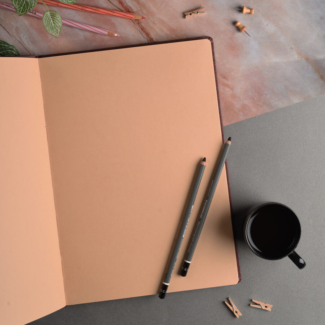 Scholar Flesh Toned Beige Paper Journal Sketchbook 160 GSM Hardcover - Retail Maharaj