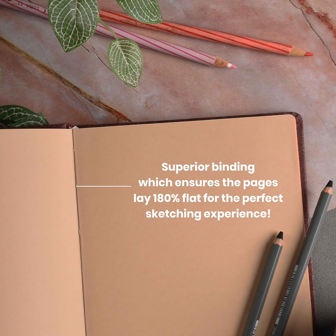 Scholar Flesh Toned Beige Paper Journal Sketchbook 160 GSM Hardcover - Retail Maharaj