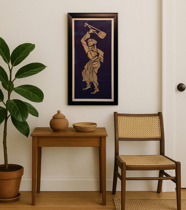 BANGLAR BAUL – Eco-Friendly Water Hyacinth Fiber Wall Art | Handcrafted Bengali Baul Tradition Wall Hanging - Retail Maharaj