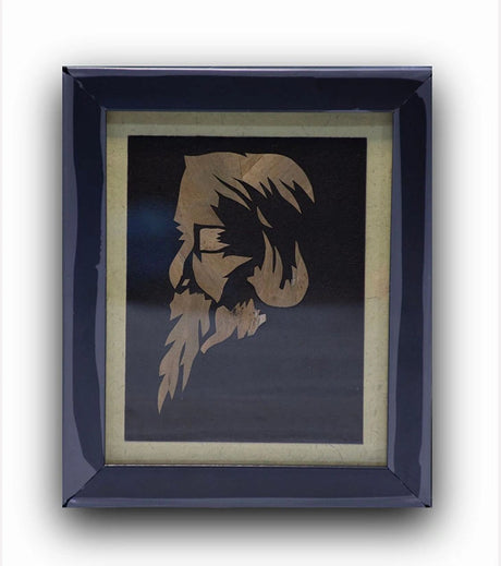 Rabindranath Tagore Silhouette Wall Frame – Handcrafted on Water Hyacinth - Retail Maharaj