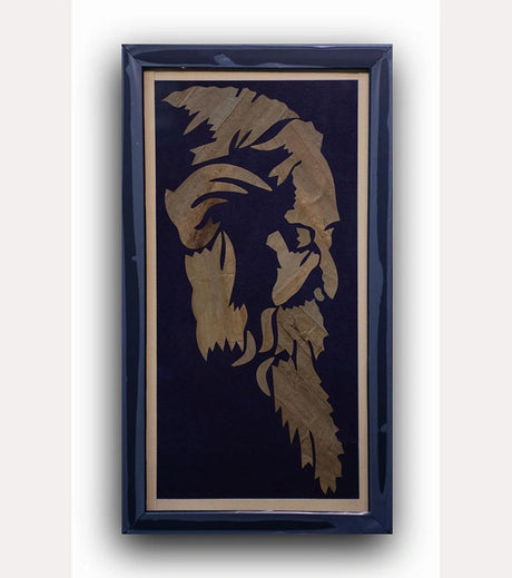 Vertical Rabindranath Tagore Wall Art – Handcrafted on Water Hyacinth - Retail Maharaj