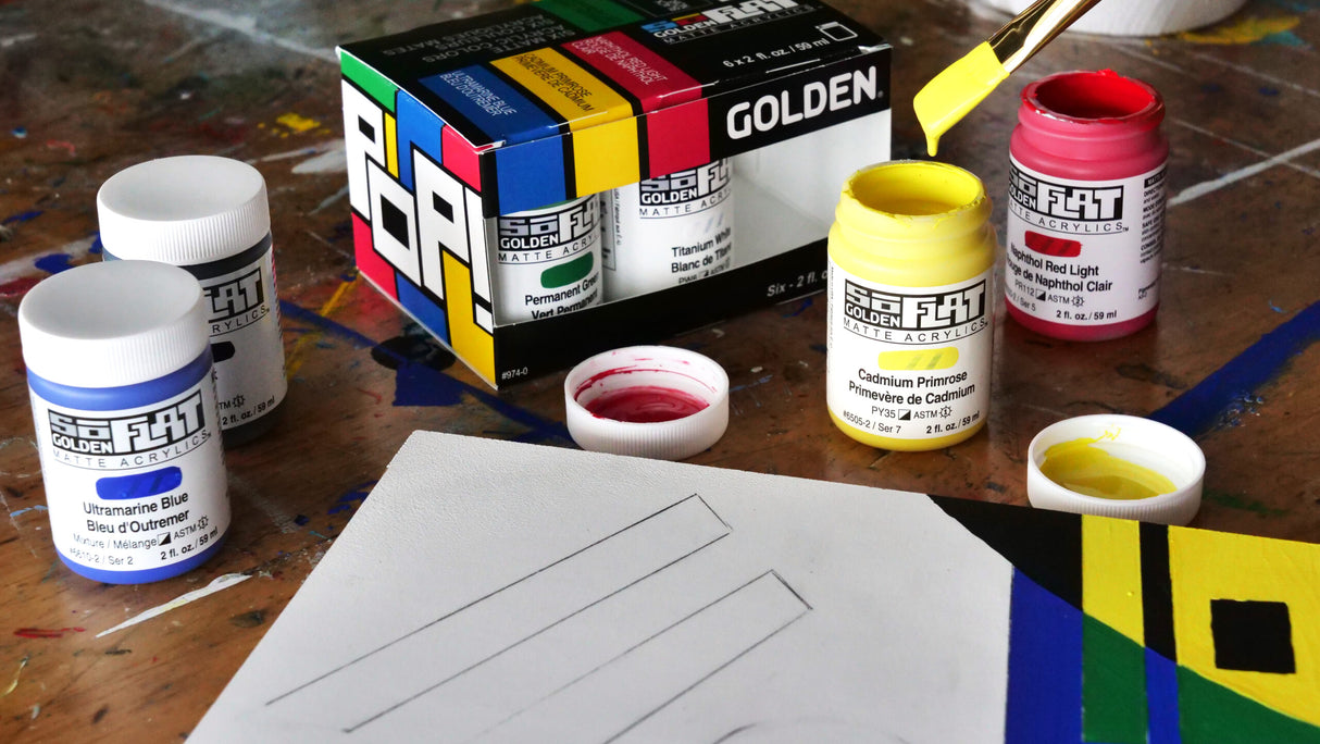 Golden SoFlat Matte Acrylic Paint Pop Set High Opacity Smooth Leveling Artist Matte Colours for Bold Professional Art