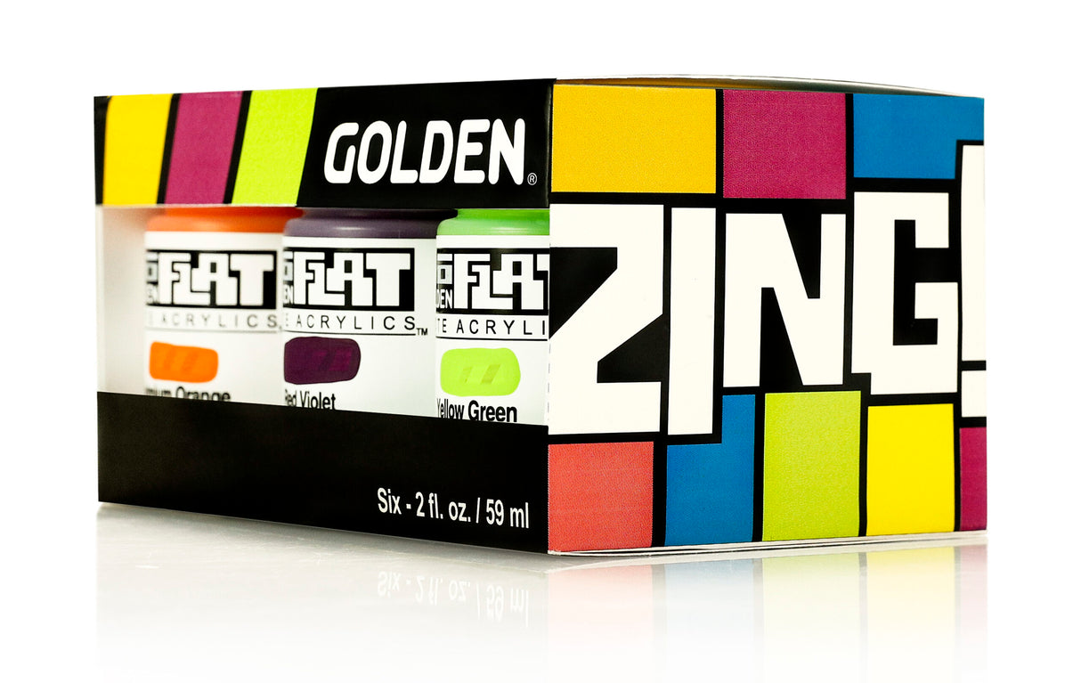 Golden SoFlat Matte Acrylic Paint Zing Set High Chroma Matte Colours with Smooth Leveling for Bold Professional Artwork