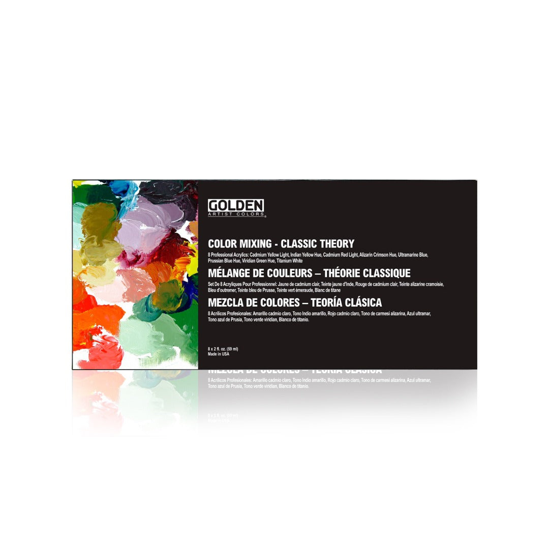 Golden Color Mixing Set Classic Theory Set of 8 Artist Acrylic Paints for Traditional Color Mixing and Professional Painting