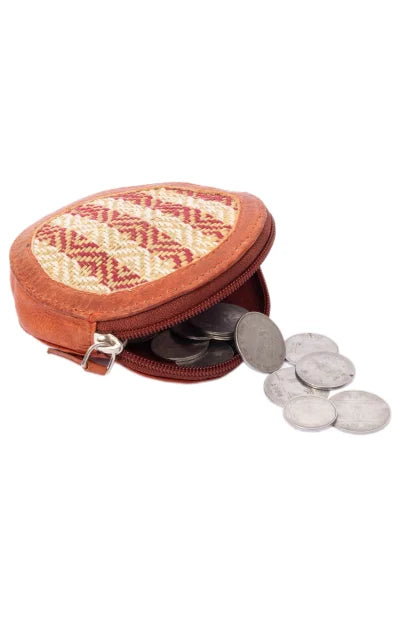 Leather & Madurkathi Coin Pouch - Retail Maharaj