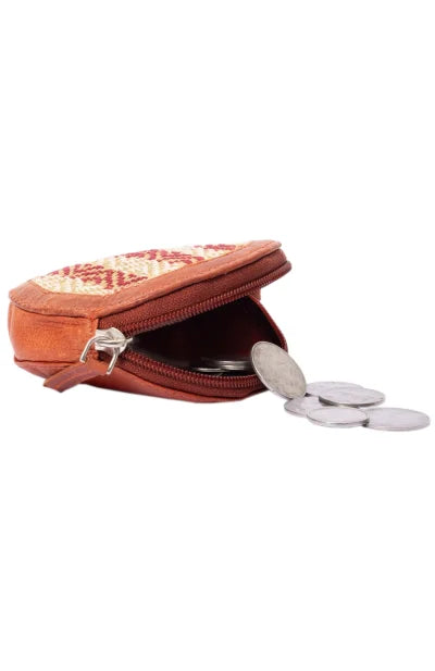 Leather & Madurkathi Coin Pouch - Retail Maharaj