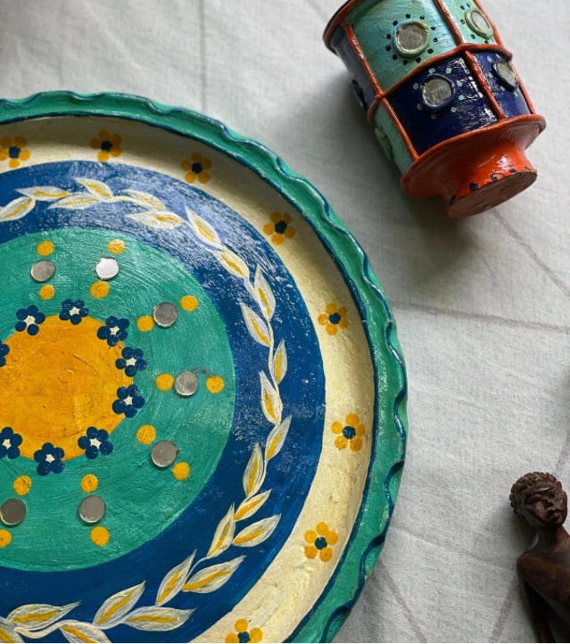 Palette Whirl – Hand-Painted Decorative Plate by Innocent Hand - Retail Maharaj