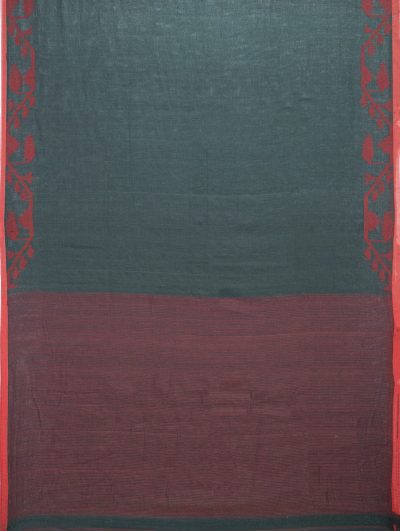 Tangail Cotton Saree – Pine Green - Retail Maharaj