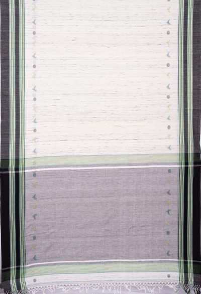 Tangail Cotton Saree – Off-White - Retail Maharaj