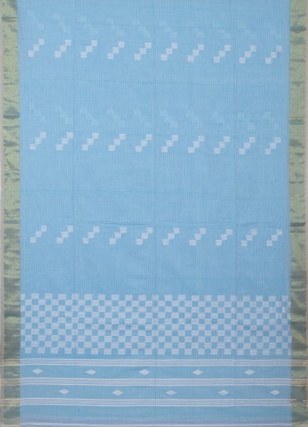 Tangail Cotton Saree – Sky Blue - Retail Maharaj