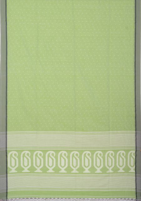 Tangail Cotton Saree – Lime Green - Retail Maharaj