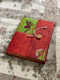 Lal Pata Eco Folder – Handmade by Innocent Hands | Hand-Painted White Floral Motifs on Eco-Friendly Paper - Retail Maharaj