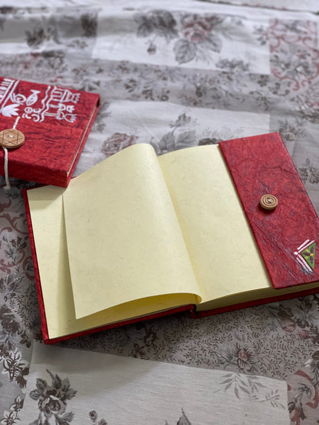 Lal Kham Notepad – Memoirs of Red Earth | Handcrafted with Tribal Art & Eco-Friendly Paper - Retail Maharaj