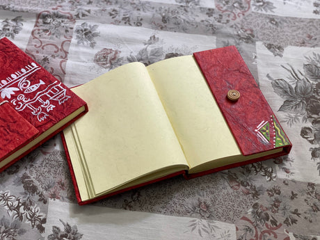 Lal Kham Notepad – Memoirs of Red Earth | Handcrafted with Tribal Art & Eco-Friendly Paper - Retail Maharaj