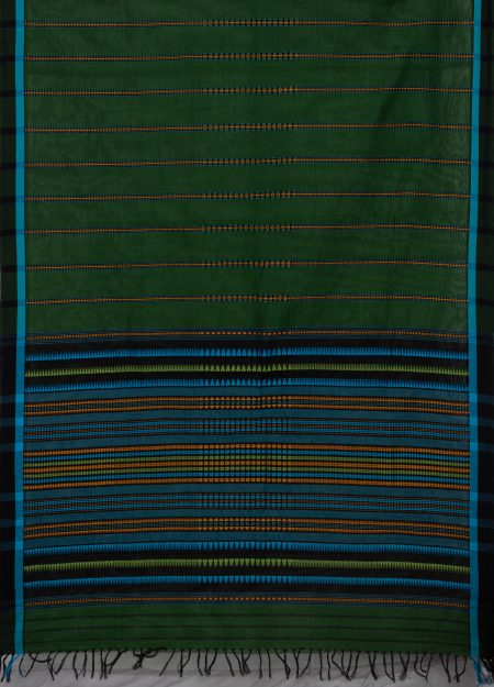 Begumpuri Cotton Saree – Dark Green - Retail Maharaj