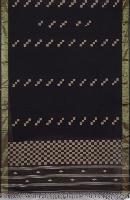 Tangail Cotton Saree – Black - Retail Maharaj