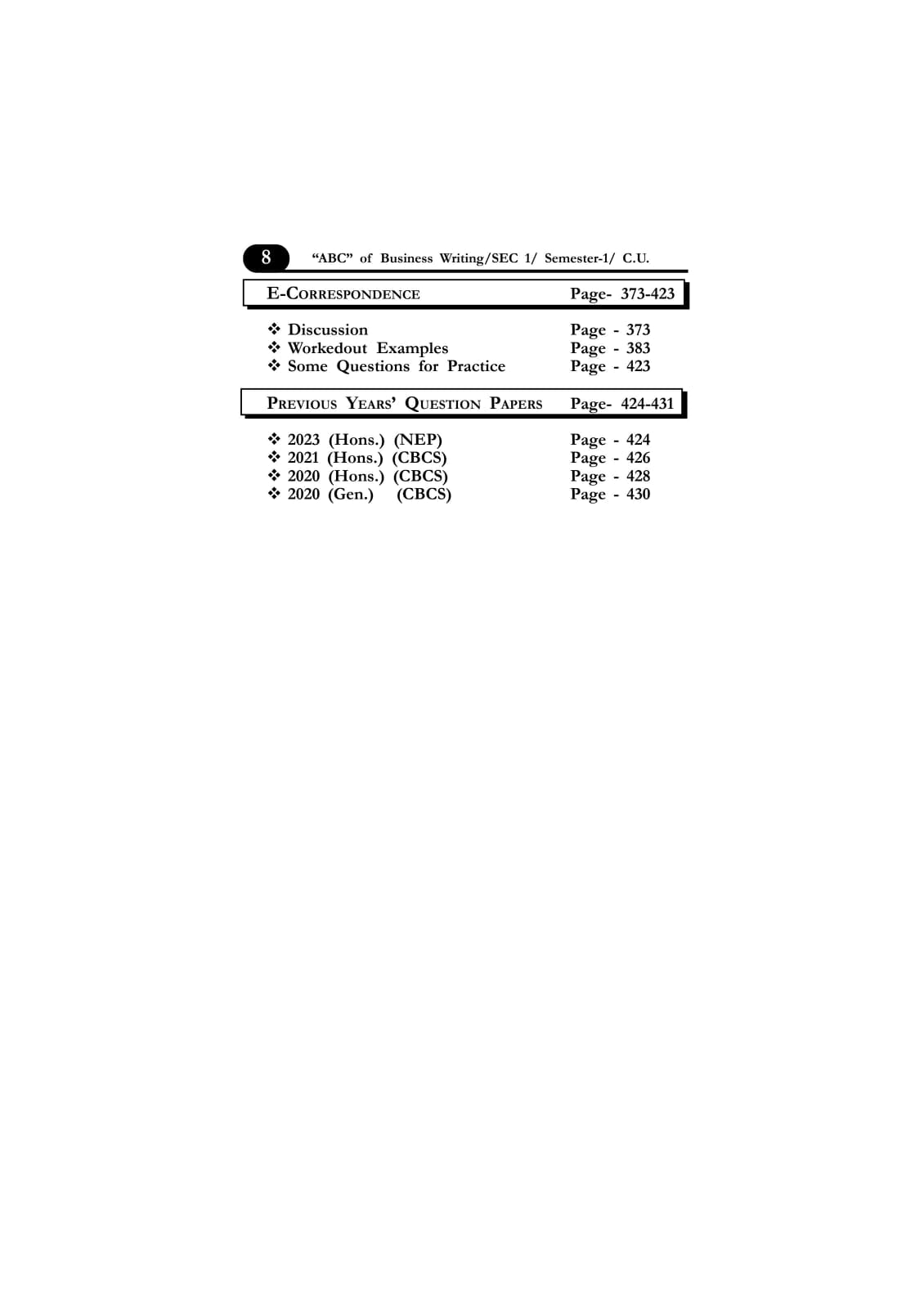 ABC OF BUSINESS WRITING (SEC) SEMESTER-1, C.U. (English Version) - Retail Maharaj