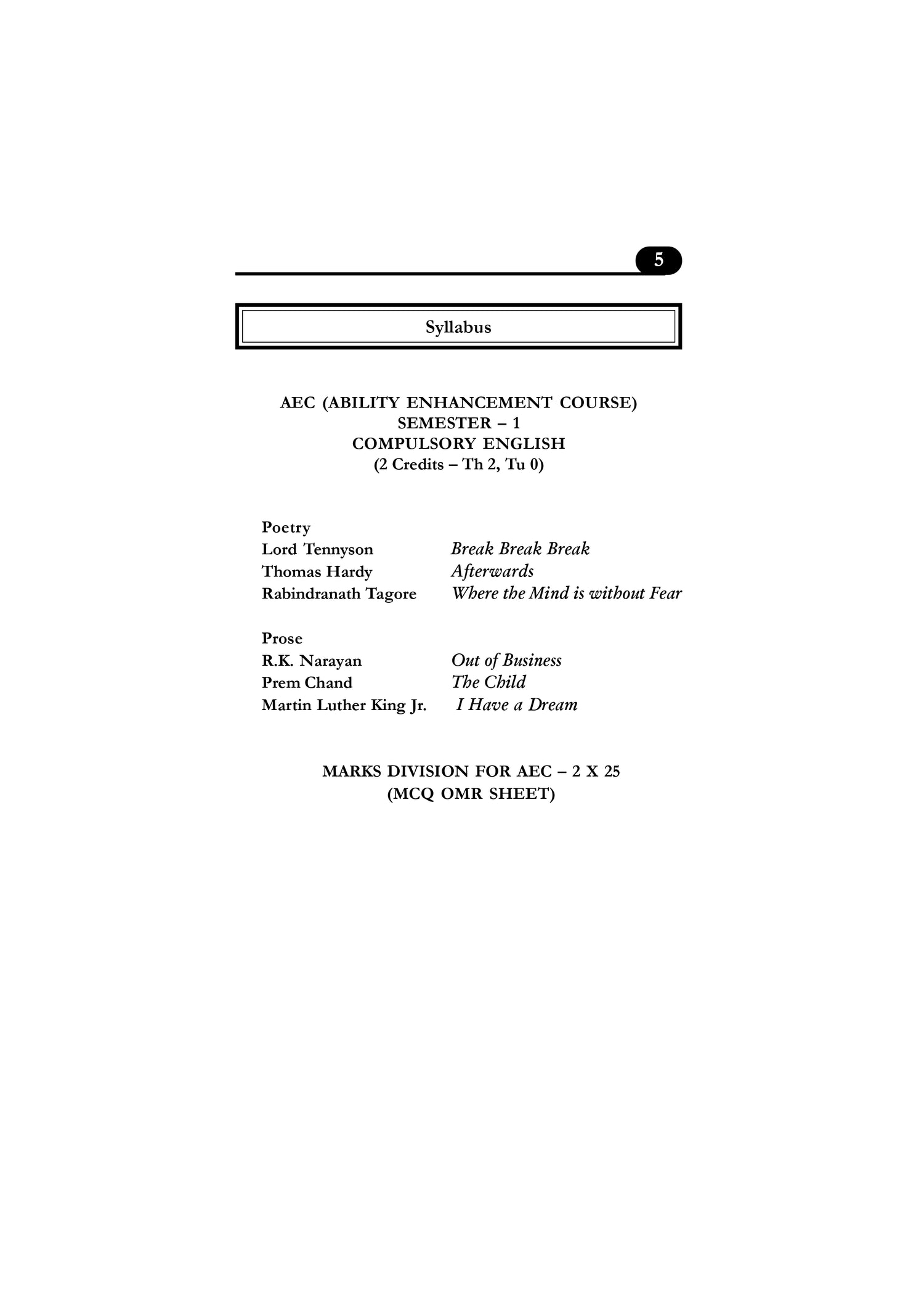 ABILITY ENHANCEMENT COURSE (AEC) SEMESTER-1, C.U. (English Version) - Retail Maharaj