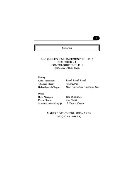 ABILITY ENHANCEMENT COURSE (AEC) SEMESTER-1, C.U. (English Version) - Retail Maharaj