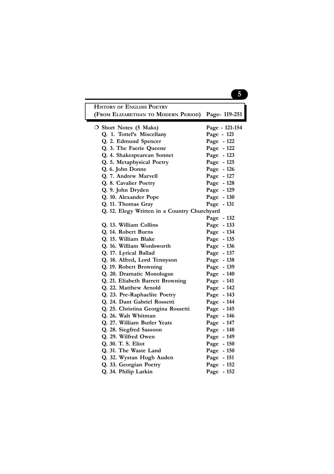 ENGLISH LITERATURE (POETRY) DSC-1/M1 (V-2), MODEL Q&A, SEM-1, C.U. (English Version) - Retail Maharaj