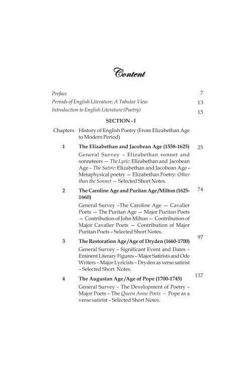 A Reading of English Poetry Elizabethan to Modern (English Version) (Text with Criticism) - Retail Maharaj