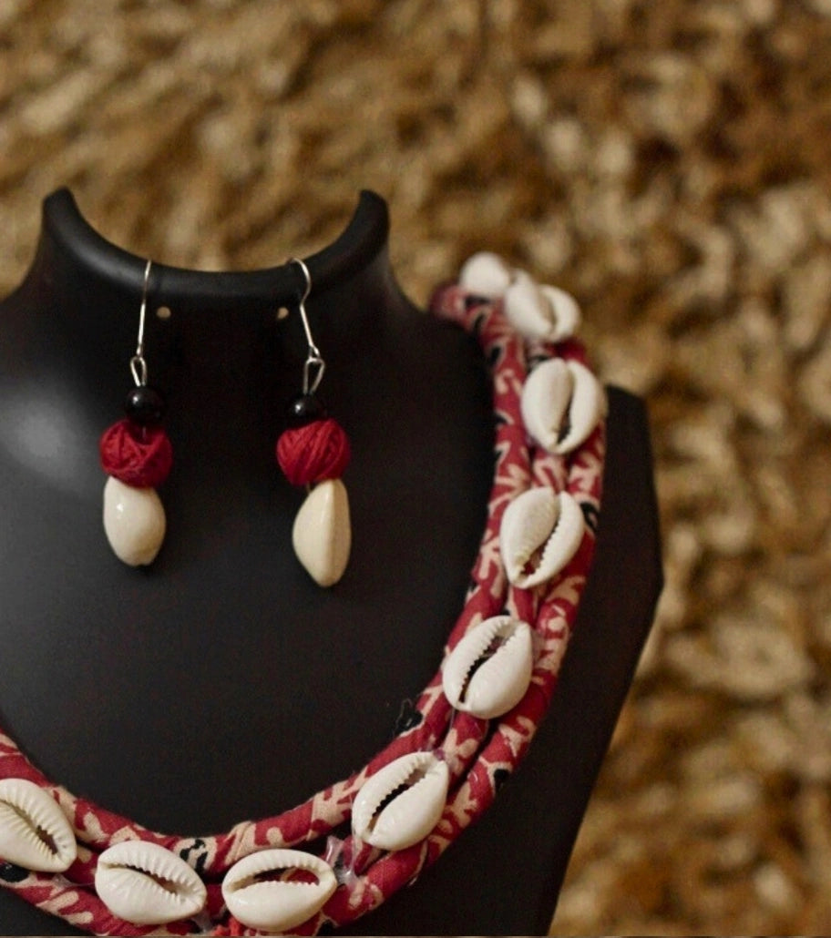 Cowrie Charm Tribal Necklace Set - Retail Maharaj