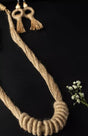 Jute Necklace Set-Ring – Natural - Retail Maharaj