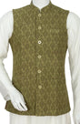 Handblock Printed Cotton Wool Handloom Jacket – Olive green - Retail Maharaj