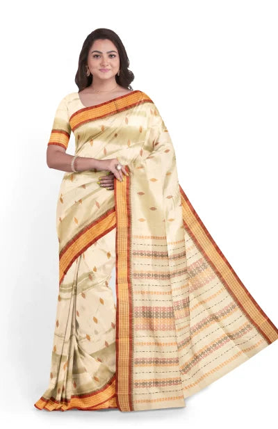 Garod Silk Saree – Off White - Retail Maharaj