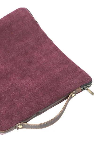 Jute Laptop Zipper Sleeve with Leather Handle - Retail Maharaj