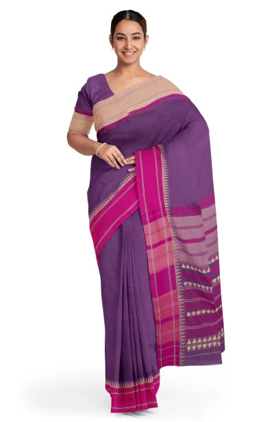 Begumpuri Cotton Saree – Magenta - Retail Maharaj