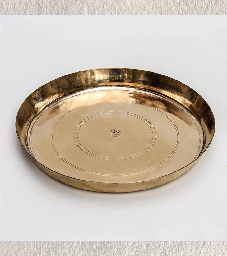Kansa Thala (12 Inches) | Pure Kansa Serving Tray - Retail Maharaj