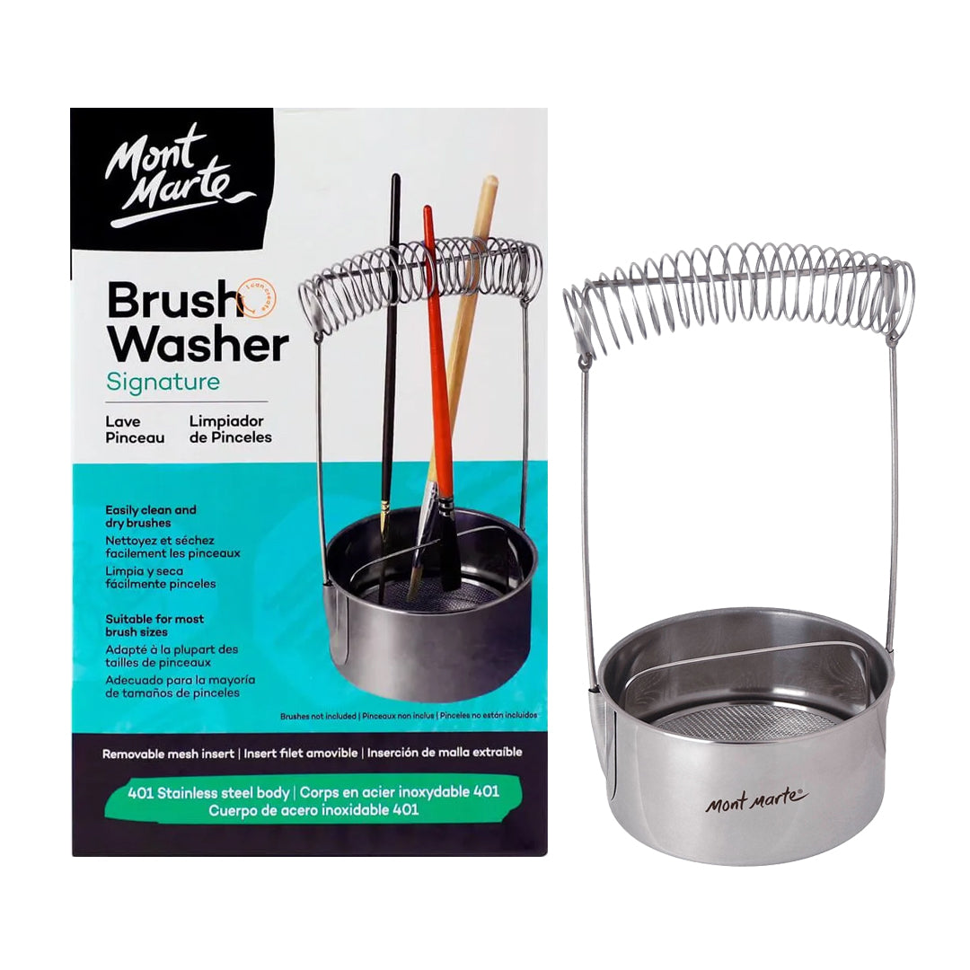 Mont Marte Signature Stainless Steel Brush Washer for Artist Paint Brushes