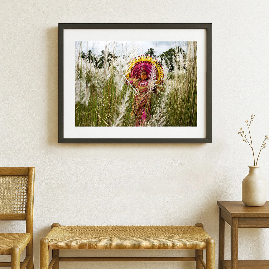 Warrior of Whimsy – Chhau Mask Dance in the Wild – Fine Art Photograph by Sayantan Sengupta - Retail Maharaj