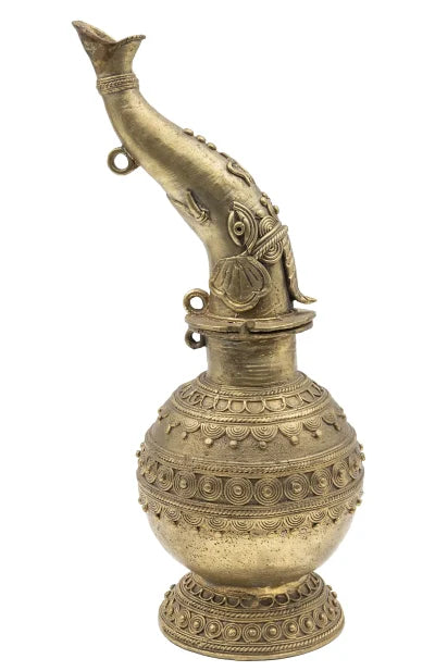 Dokra Table Top Elephant Water - Retail Maharaj