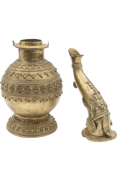 Dokra Table Top Elephant Water - Retail Maharaj